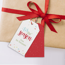 Jul Helgdag Simple Festive Tis the Season Presentetikett