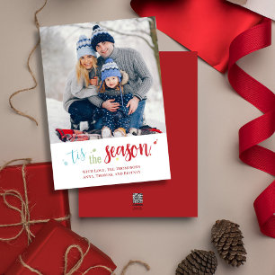 Jul Helgdag Simple Tis the Season Cute Julkort