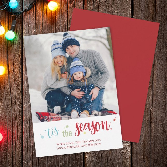 Jul Helgdag Simple Tis the Season Cute Julkort (Skapare uppladdad)