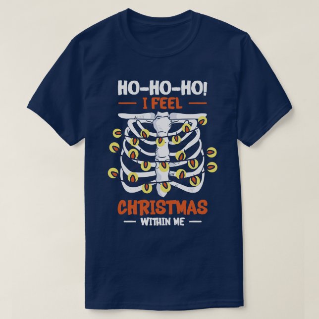 Jul Helgdag Skeleton Rib Cage Radiology Des T Shirt (Design framsida)