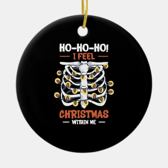 Jul Helgdag Skeleton Rib Cage Radiology Julgransprydnad Keramik (Framsidan)