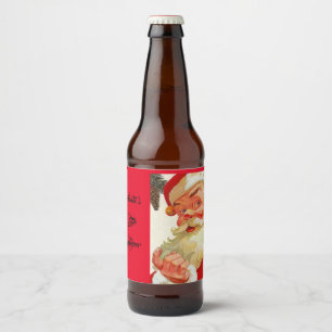 Jul-helgdag, små hjälpperskor ölflaska etikett