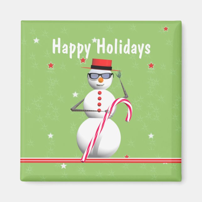 Jul Helgdag Snögubbe Magnet (Framsidan)
