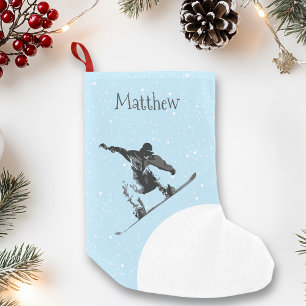 Jul Helgdag Snowboarding Personlig Snö Liten Julstrumpa