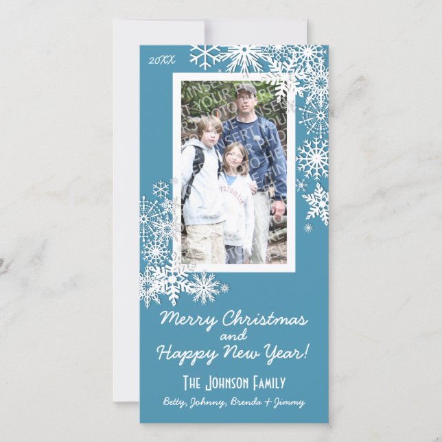 Jul Helgdag Snowflake Julkort (Framsida)