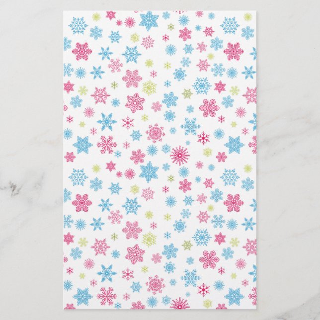 Jul Helgdag Snowflake Mönster Brevpapper (Framsida)