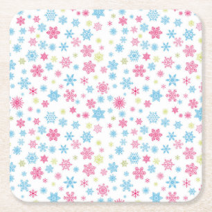 Jul Helgdag Snowflake Mönster Underlägg Papper Kvadrat