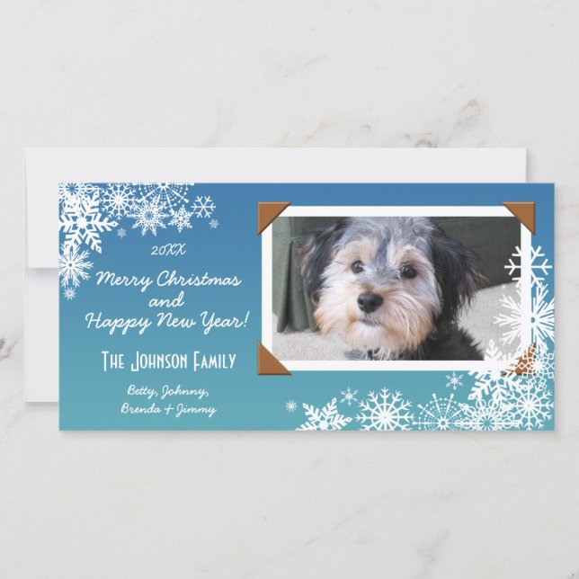 Jul Helgdag Snowflake Photo Julkort (Framsida)