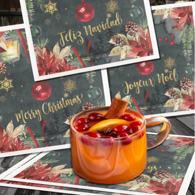 Jul Helgdag Splendor Feliz Navidad Pappersservett (Skapare uppladdad)