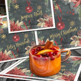 Jul Helgdag Splendor Joyeux Noel Pappersservett