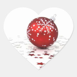 Jul Helgdag Stars Hjärtformat Klistermärke