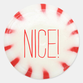 Jul Helgdag Stickers Naughty eller Nice Runt Klistermärke