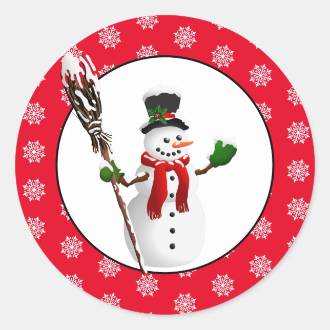 Jul Helgdag Stickers Runt Klistermärke (Framsida)