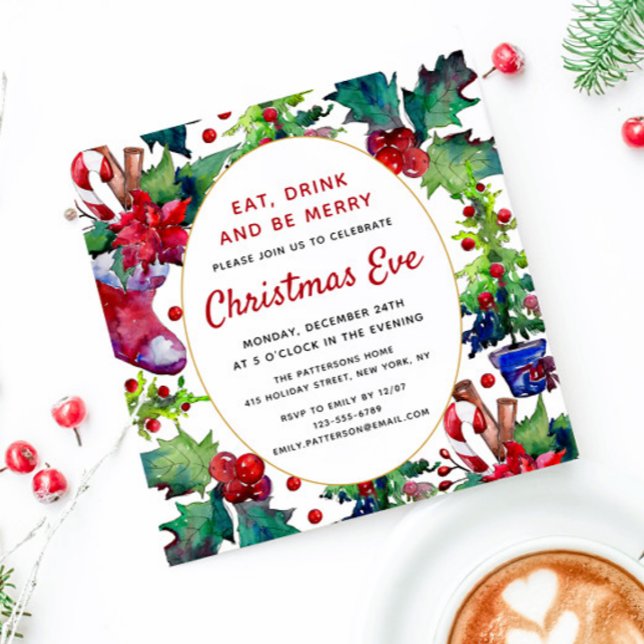 Jul Helgdag Stocking | Juldagen Kväll Inbjudningar (Skapare uppladdad)