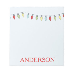 Jul Helgdag String ljus Cute Whimsical Roligt Anteckningsblock