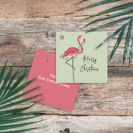 Jul Helgdag String Ljus Rosa Flamingo Gåvor Etiketter