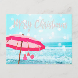 Jul Helgdag Sunshine Beach Scene Umbrella Vykort