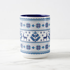 Jul - Helgdag Sweater Mönster Två-Tonad Mugg