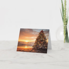 Jul Helgdag vid stranden vid Sunrise Kort
