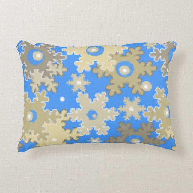 Jul helgdag Vintern snöflingor ljus Prydnadskudde (Framsidan)