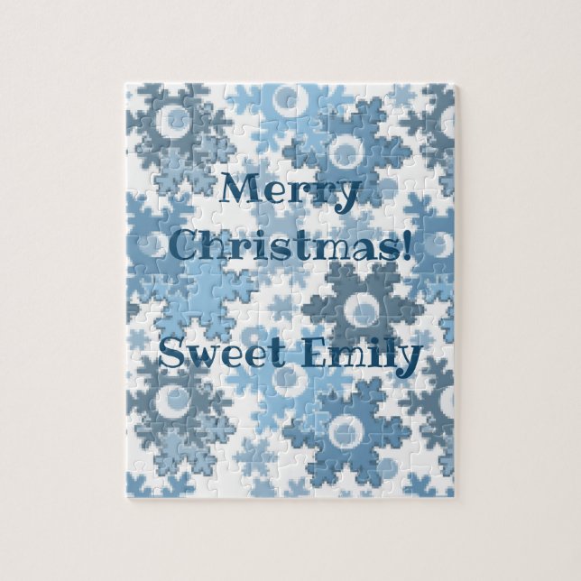 Jul helgdag Vintern snöflingor ljus Pussel (Vertikal)