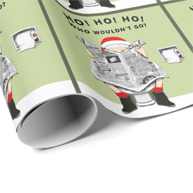 Jul Helgdag White Elephant Gift Presentpapper (Rullad Hörn)