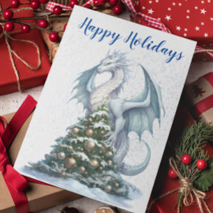 Jul Helgdag Winter Dragon Snö Kort
