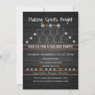 Jul Helgdag Wood Background Snowflake Party Inbjudningar