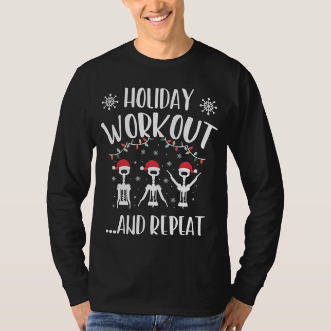 Jul Helgdag Workout Funny Vin Älskare Gift T Shirt (Framsida)