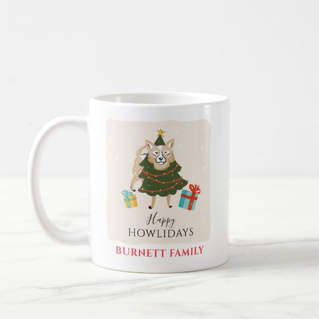 Jul-Helgdagar Familjeåterförening Hund Howlidays Kaffemugg (Vänster)