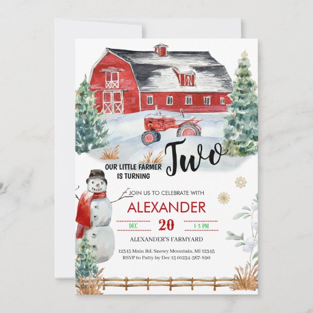 Jul Helgdagar Party födelsedagsinbjudan Inbjudningar (Framsida)