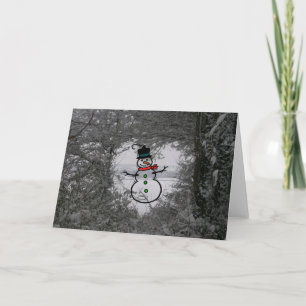 Jul-Helgdagar Vinter-fotokortet Snö Snögubbe Helgkort