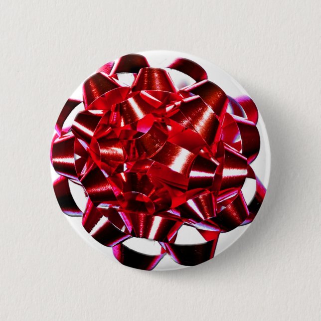 Jul - Helgdagar Vinter Röda julbandet Knapp (Framsida)