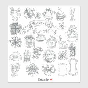 Jul-Helgdagar Winter Vintage Bullet Journal Klistermärken