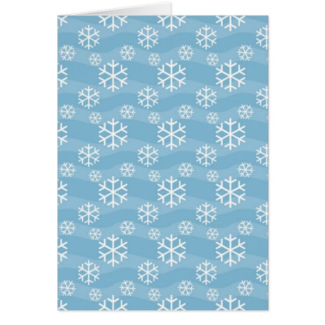 Jul Helgeröd Vit Snöflingor Mönster Hälsningskort (Framsidan)