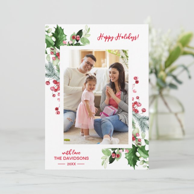 Jul Heliga Bär Glada Högtider Foto Familj Julkort (Stående Fram)