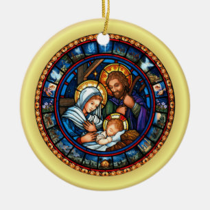 Jul ~ Heliga Family ~ Nativitet ~ * ~ Julgransprydnad Keramik