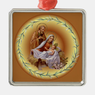Jul ~ Heliga Family ~ Nativitet ~ * ~ Julgransprydnad Metall