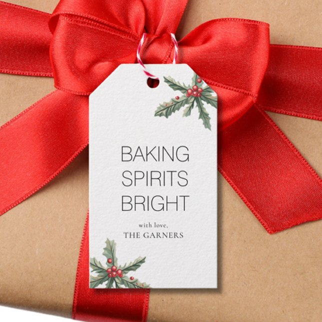 Jul Heliga Gren Elegant Baking Spirits Presentetikett (Skapare uppladdad)