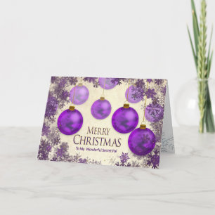 Jul, Hemlig Pal, Lila Ornaments/SnöFlake Kort