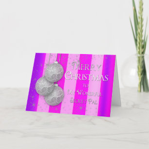 Jul - Hemlig Pal -Silver Bollar-Rosa/Lila Helgkort