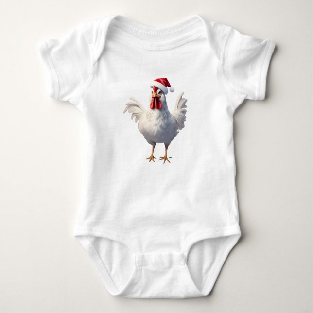 Jul Hen, Santa Hen, Helgdag Hen, Julafton T Shirt (Framsida)