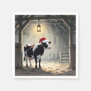 Jul Hereford Ko i lada dörröppning Pappersservett