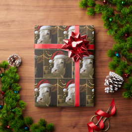 Jul Hereford Ko som bär en tomtehatt Presentpapper