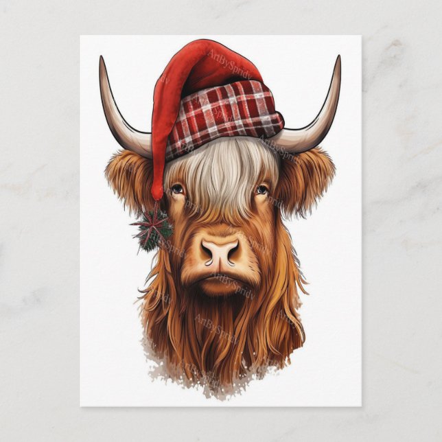 Jul Highland Cow Bubblegum 2025 Vykort (Framsida)