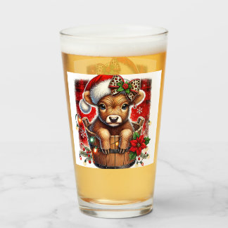 Jul Highland Cow | Cute Festive Farmhouse Glaskopp