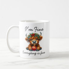 Jul Highland Cow | Festive Helgdag Coffee Kaffemugg