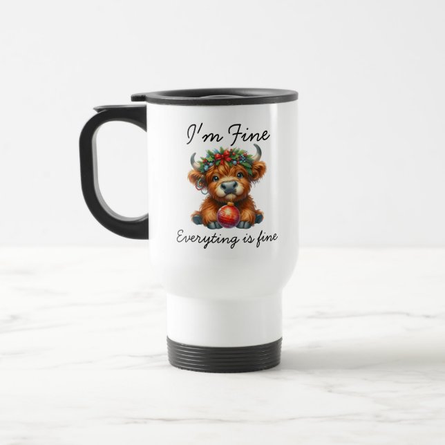 Jul Highland Cow | Festive Helgdag Coffee Resemugg (Vänster)