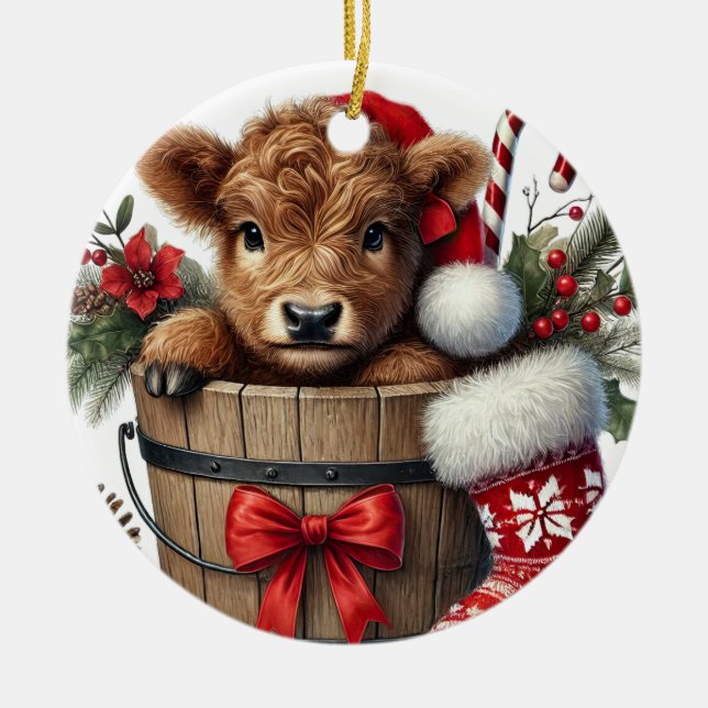 Jul Highland Cow Ornament (Framsidan)