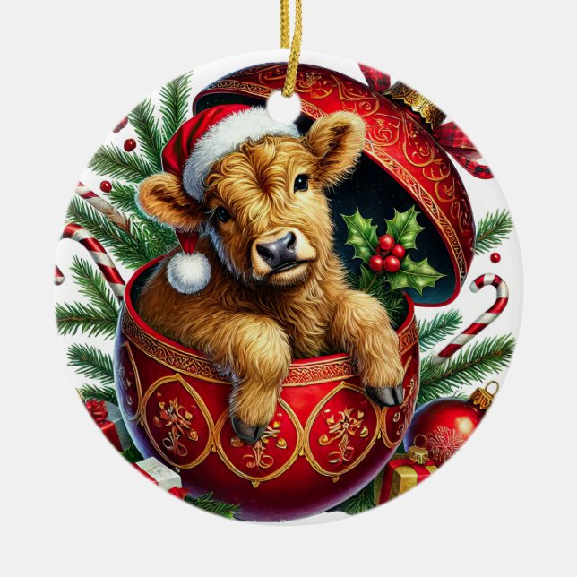 Jul Highland Cow Ornament (Framsidan)